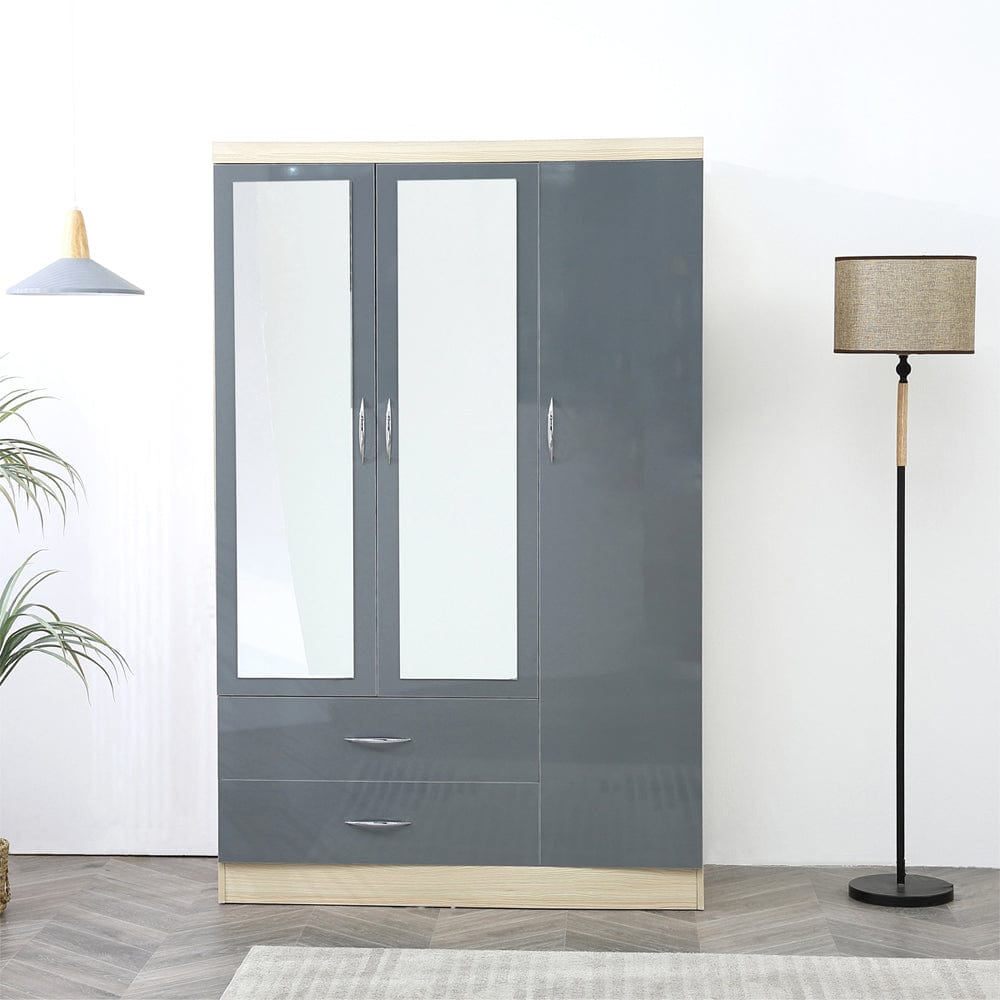 Armoire Agata 3 portes 2 tiroirs avec miroir