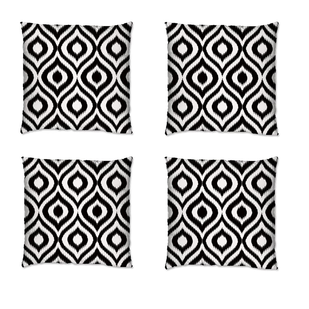 Ashcraft 4 Piece Waterproof Outdoor Scatter Cushions in Black Pattern (coussins d'extérieur imperméables à l'eau)