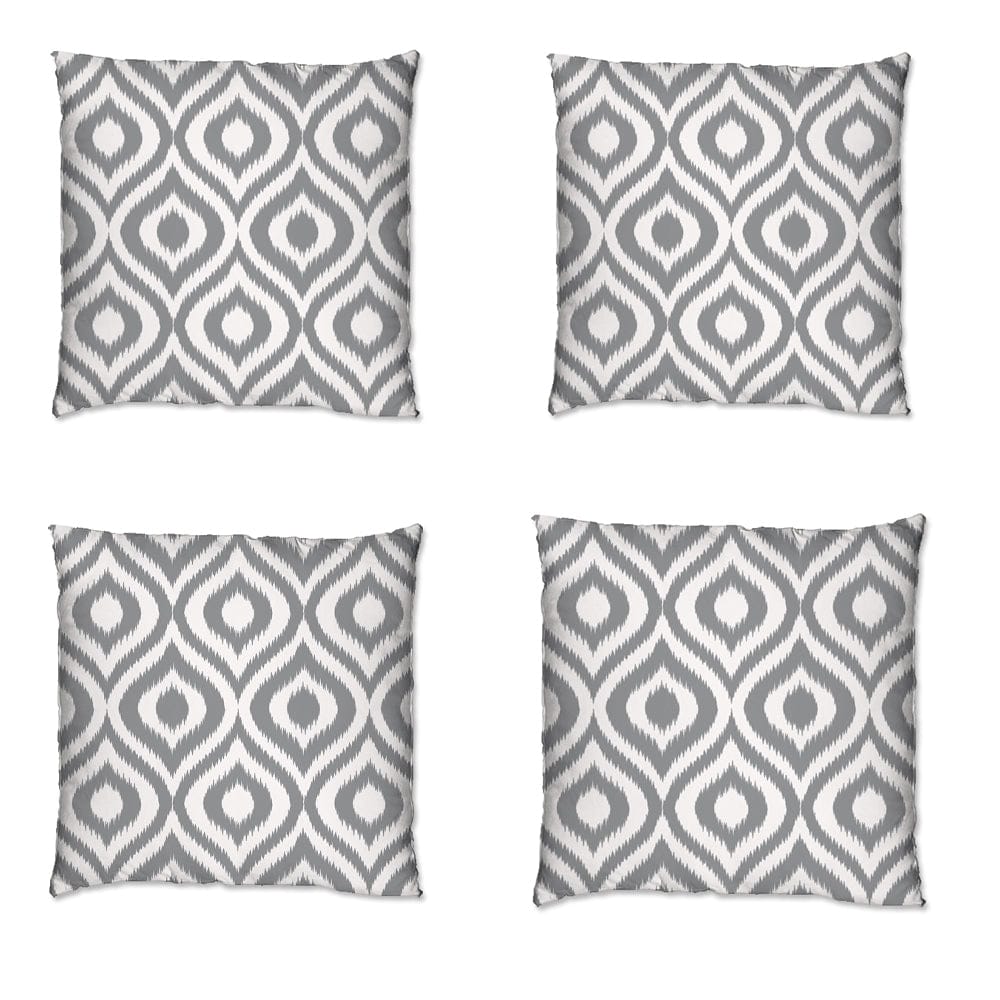 Ashcraft 4 Piece Waterproof Outdoor Scatter Cushions in Grey Pattern (coussins d'extérieur imperméables à l'eau)