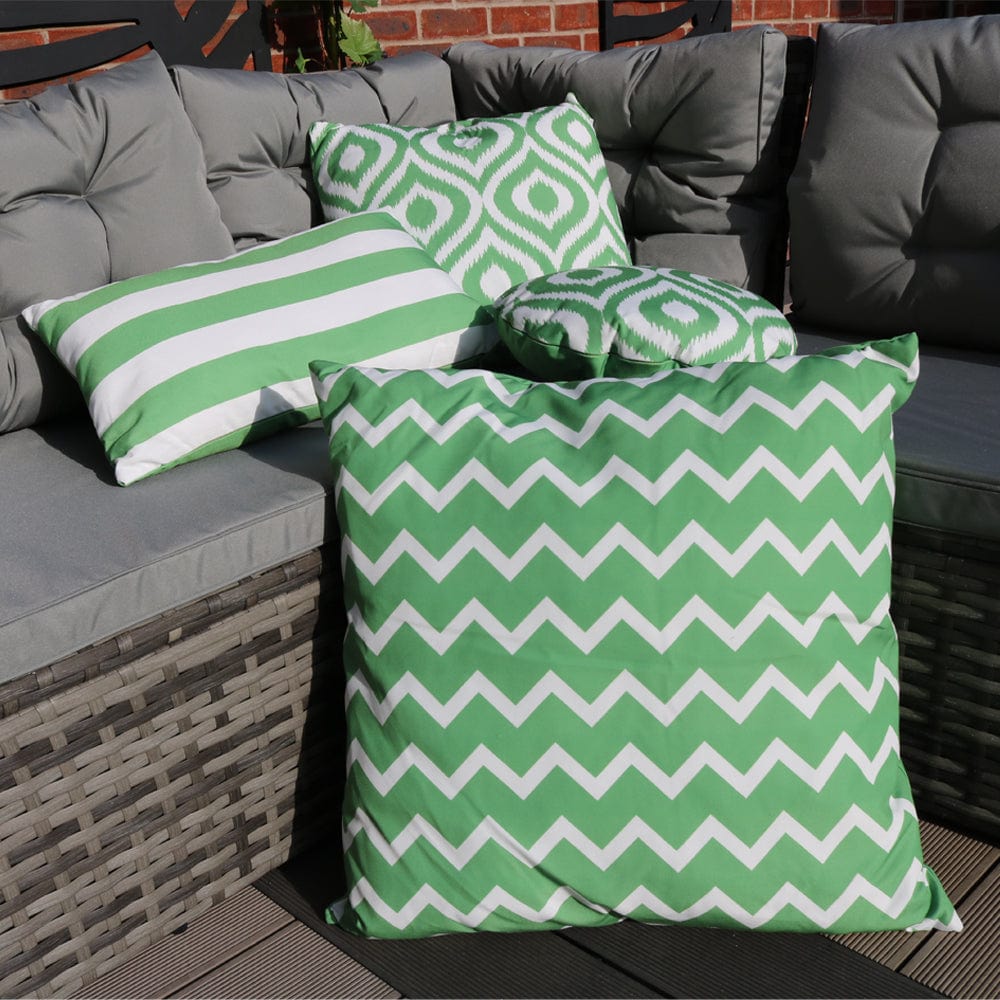 Ashcraft Waterproof Outdoor Scatter Cushion Set in Green Pattern (ensemble de coussins d'extérieur imperméables à l'eau)