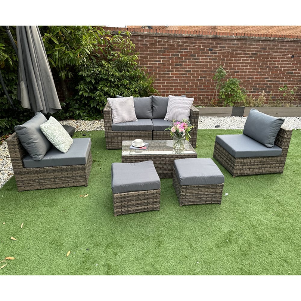 Ensemble de meubles de jardin en rotin Aura pour l'extérieur, en gris