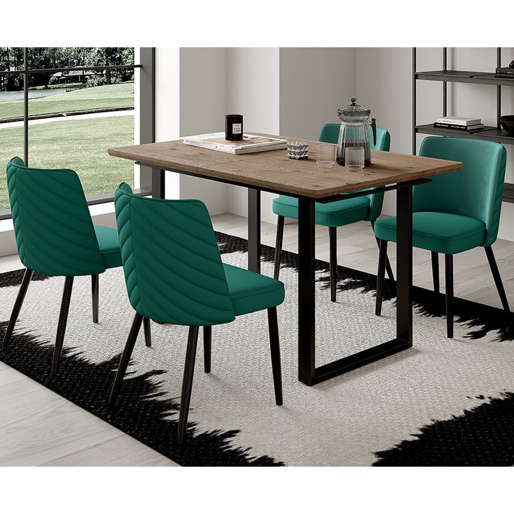 Belluno - Ensemble table et chaises de salle à manger extensible 4-6 places 180cm