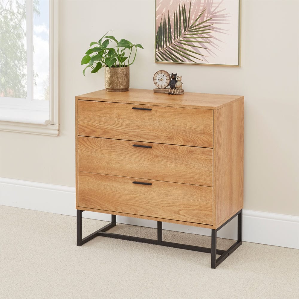 Commode 3 tiroirs style industriel Belluno Armoire