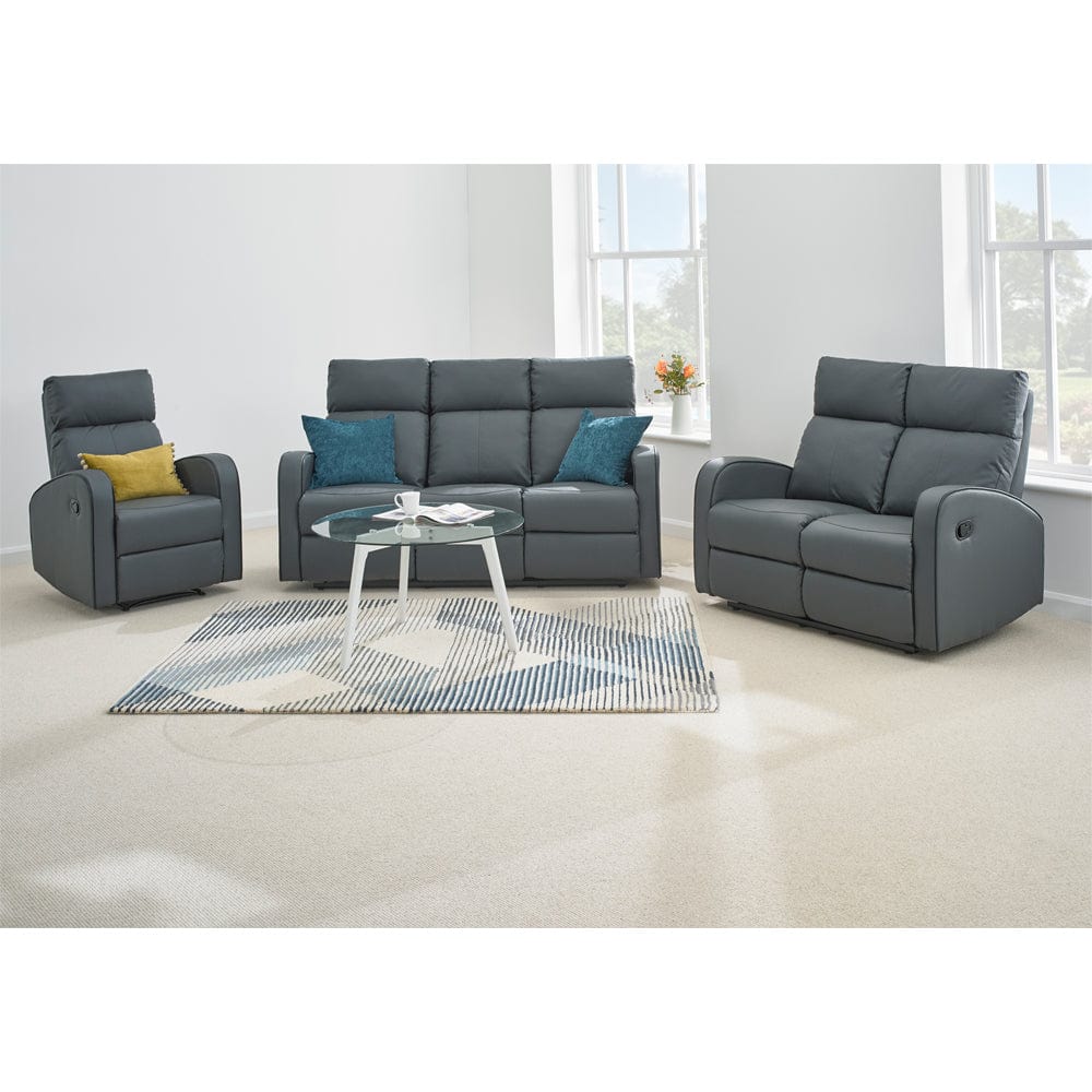 Boston 3+2+1 canapé inclinable en cuir gris foncé
