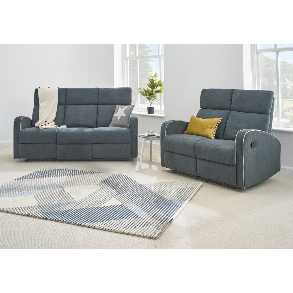 Boston 3+2 canapé inclinable en tissu gris foncé