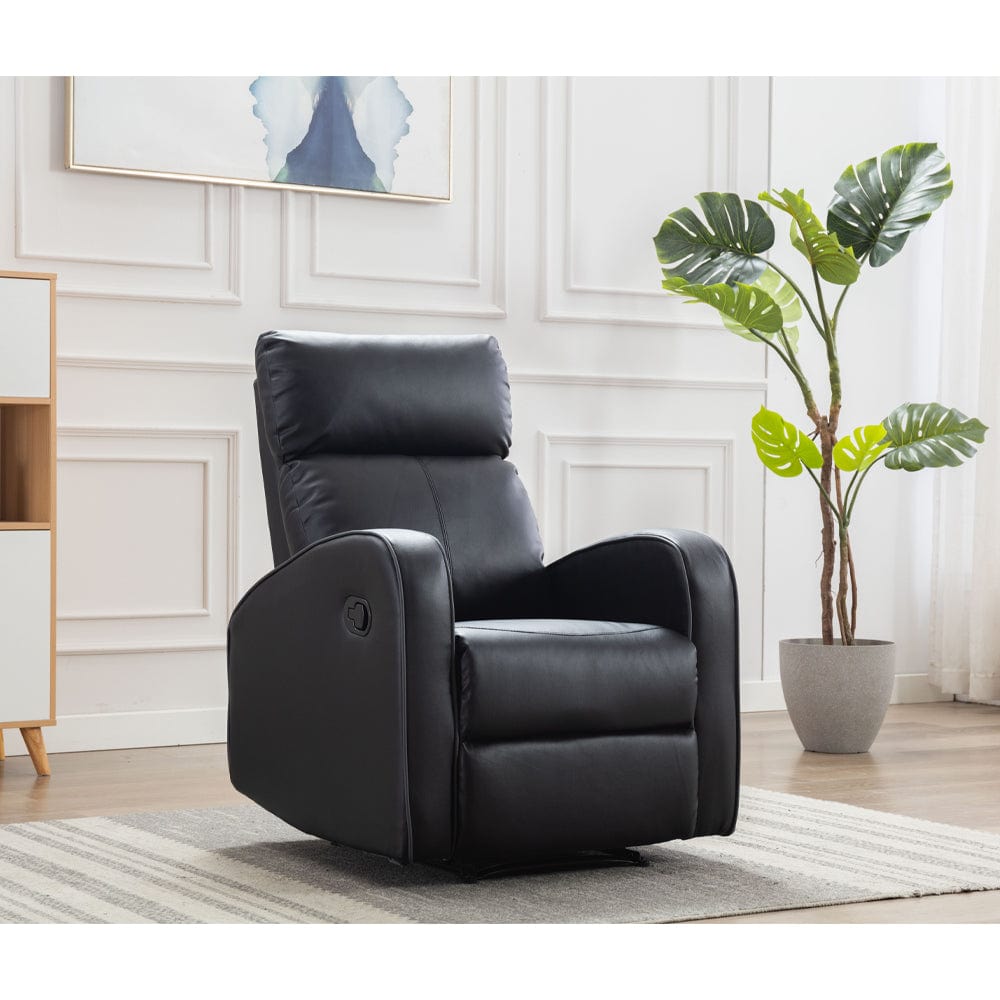 Fauteuil inclinable en cuir noir Boston