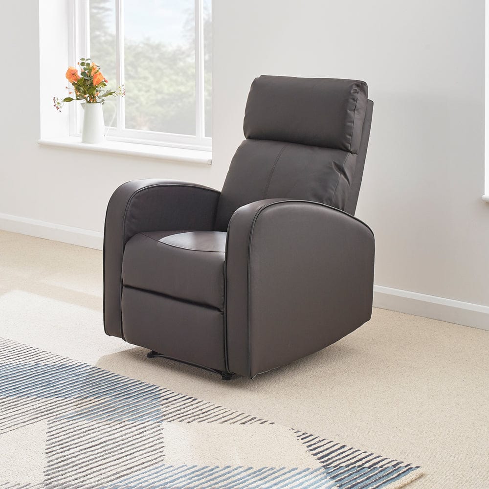 Fauteuil inclinable en cuir brun Boston