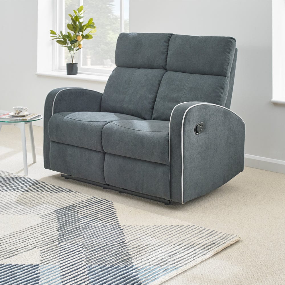 Boston Canapé 2 places inclinable en tissu gris foncé