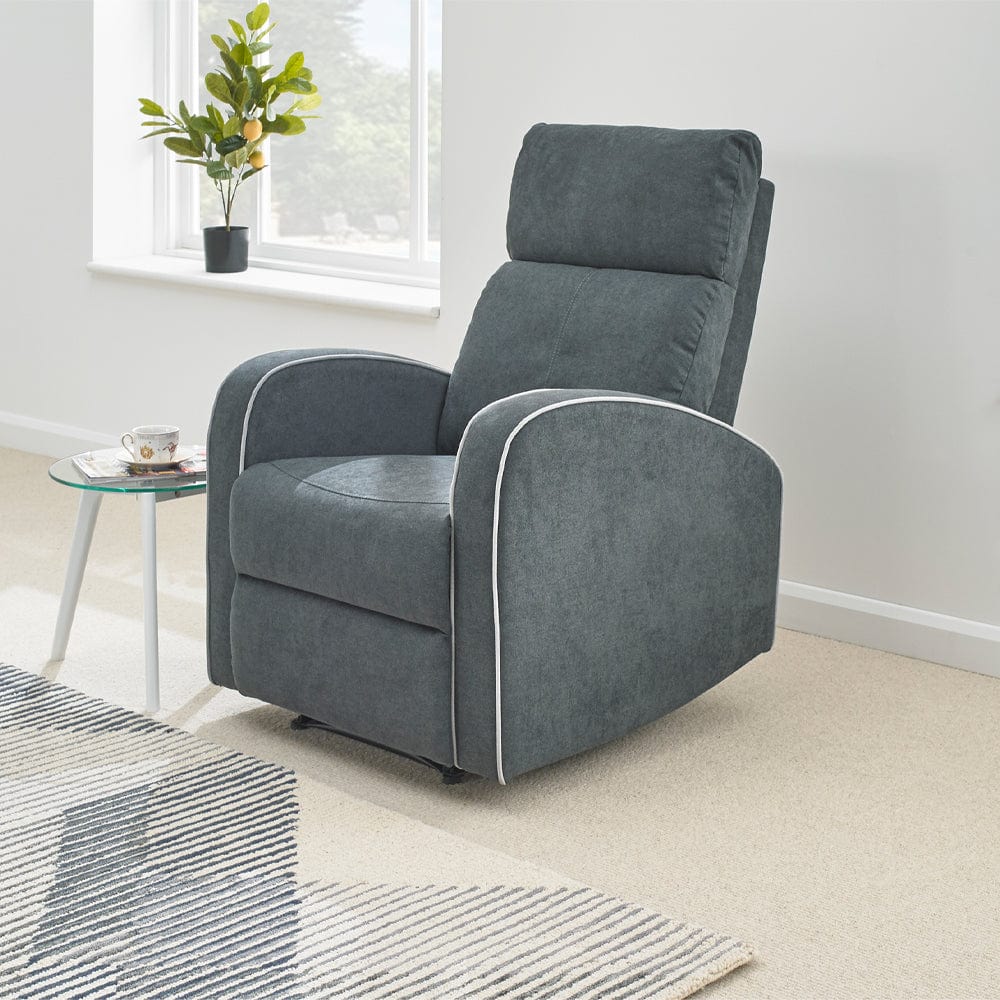 Fauteuil relax en tissu gris foncé Boston