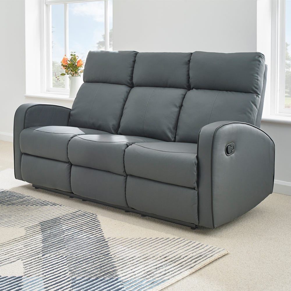 Boston Canapé inclinable 3 places en cuir gris