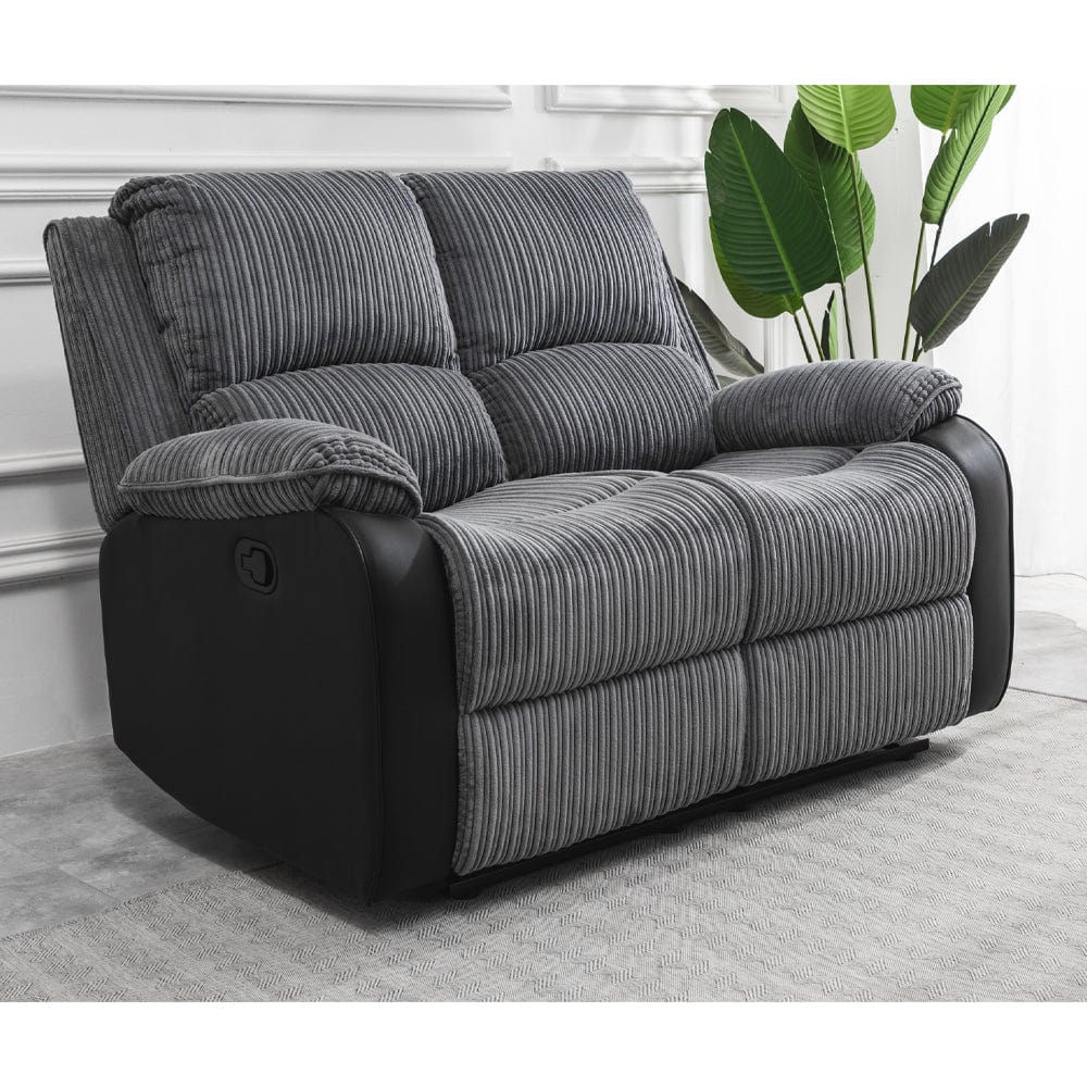 Fauteuil relax 2 places en tissu pelucheux gris Boston