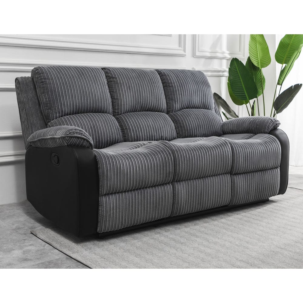 Fauteuil relax 3 places en tissu pelucheux gris Boston