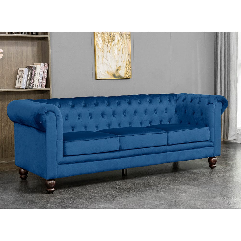 Chesterfield Canapé 3 places en velours