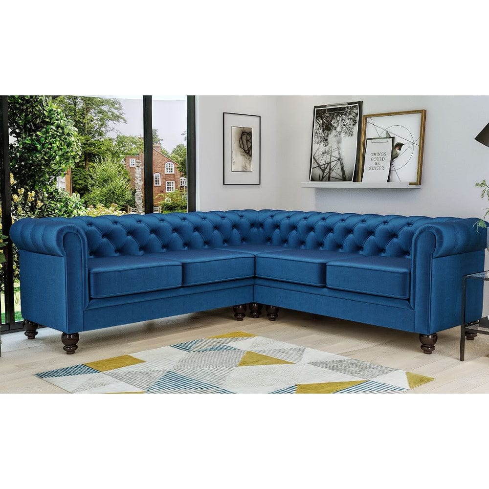 Chesterfield Canapé d'angle 5 places en velours