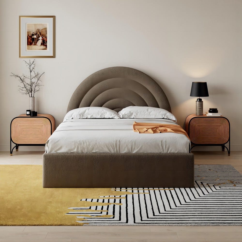 Crescent Ottoman Lit de Stockage Double / King Bed Lift Up Storage Bed Frame