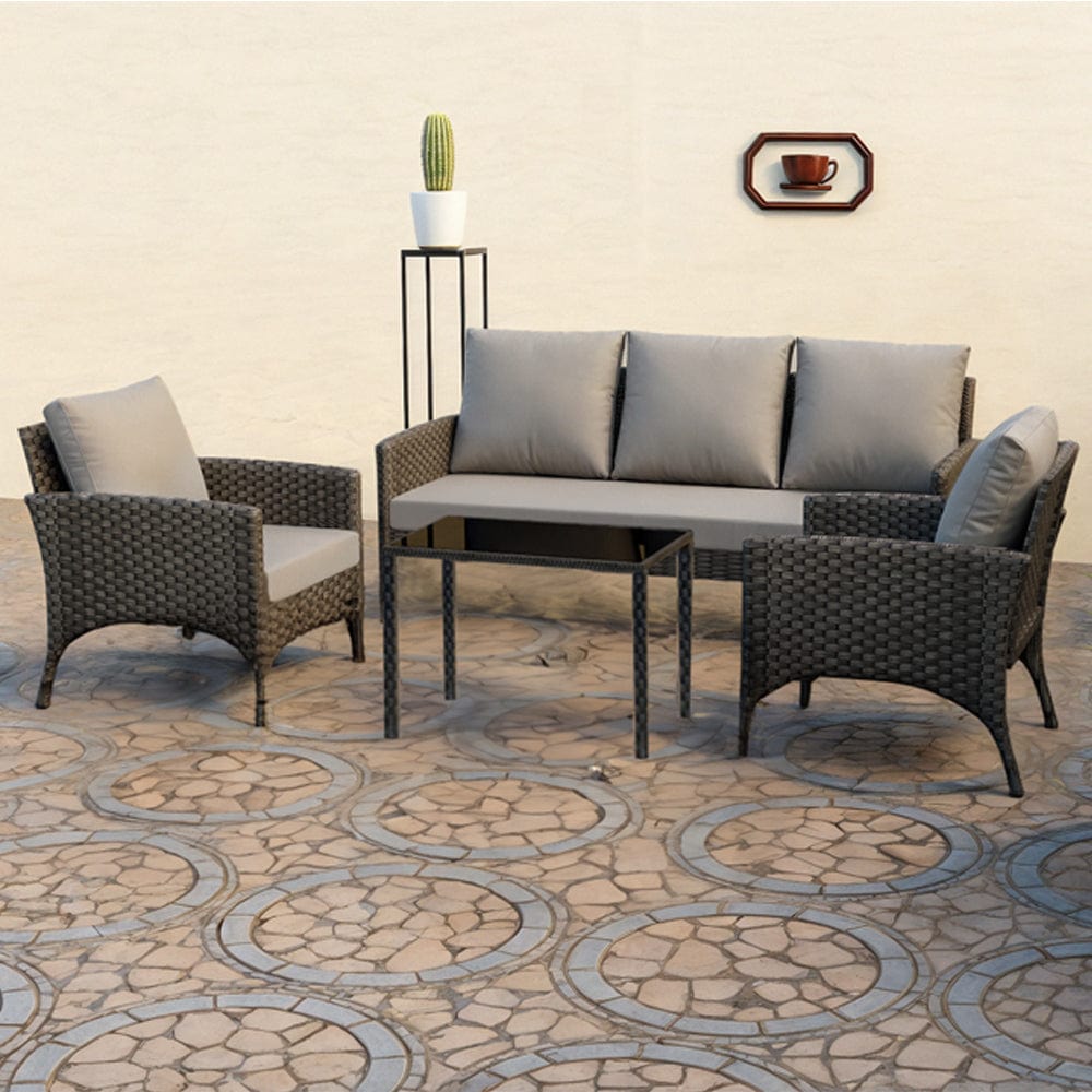 Eton 5 Seater Rattan Garden Armchair Sofa Set With Coffee Table (Ensemble fauteuil de jardin en rotin avec table basse)