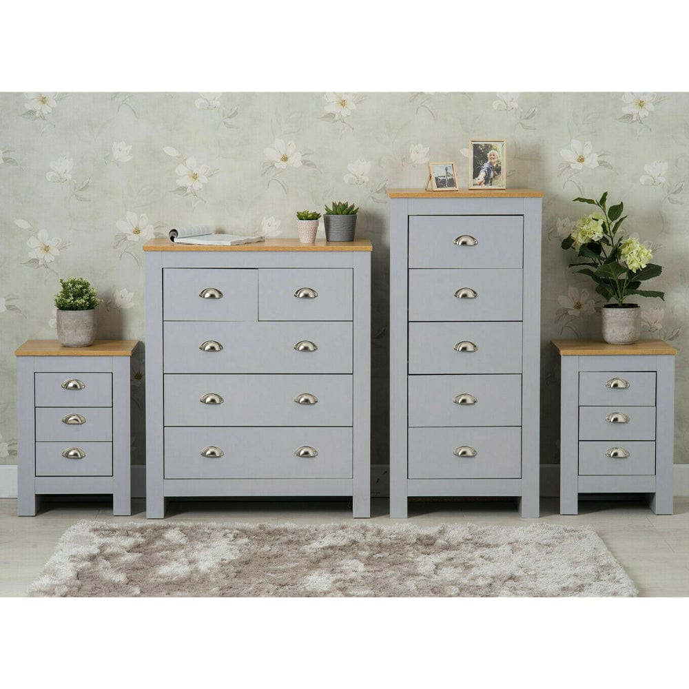 Ensemble de chambre à coucher quatre pièces Heritage Grey Coffres et chevets