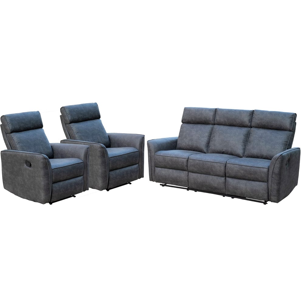 Ensemble canapé / fauteuil inclinable manuel Leathaire gris