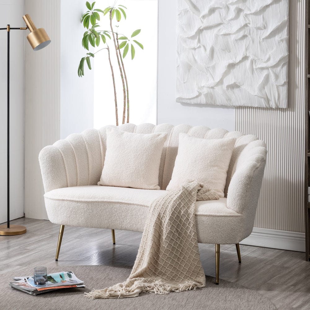 Canapé 2 places Mollis Plush Boucle Shell en beige