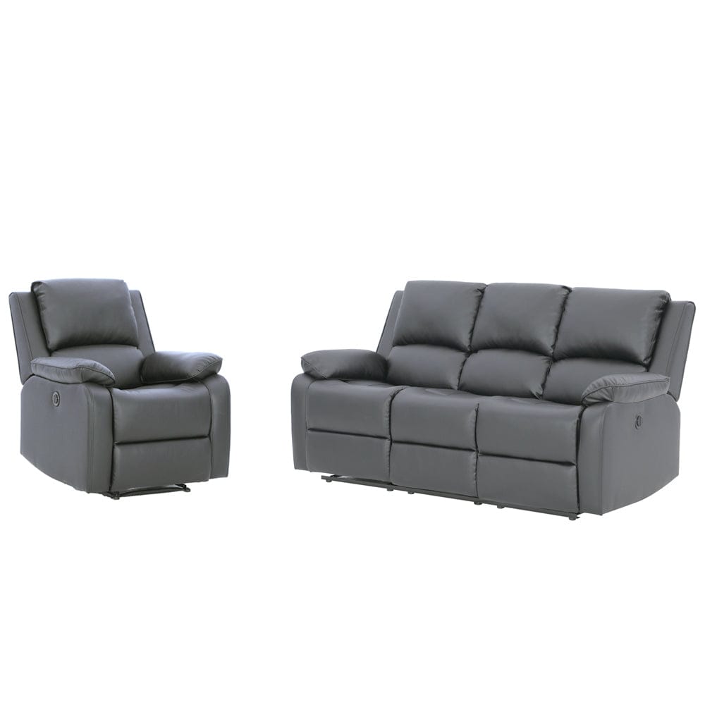 Palermo Canapé électrique 3+1 en cuir gris