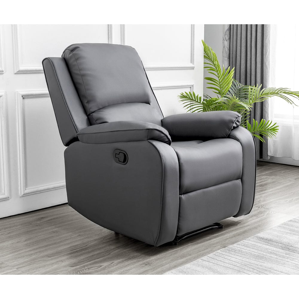 Fauteuil relax électrique ou manuel en cuir gris Palermo