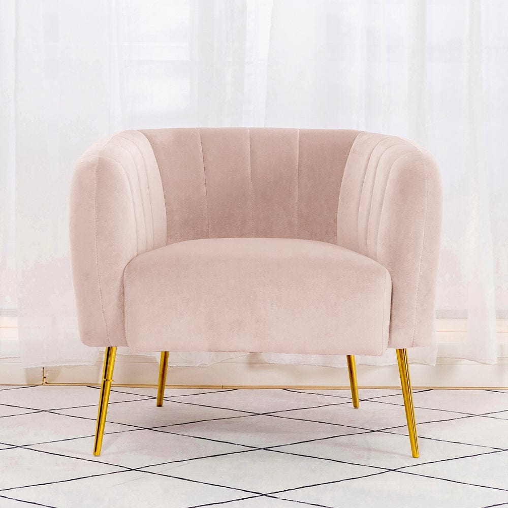 Fauteuil en velours Russell en rose