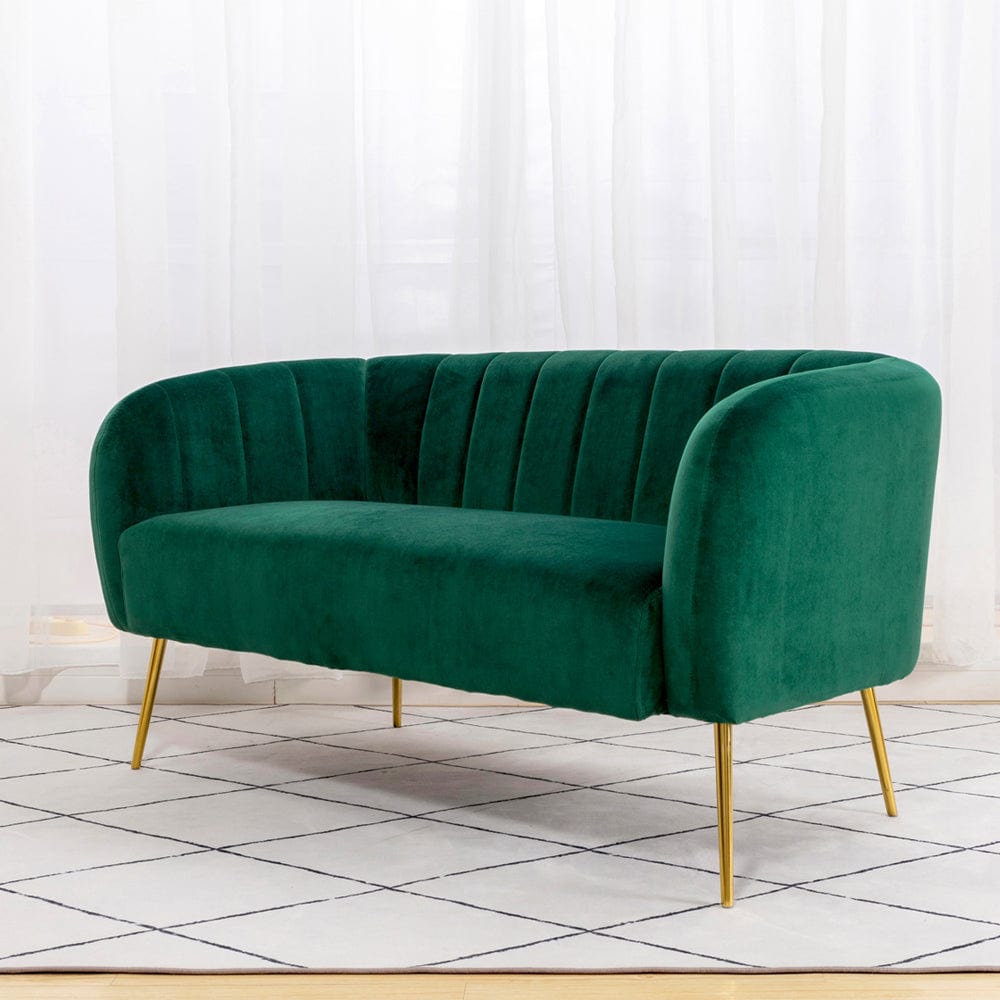Russell Velvet Two Seater Sofa In Green (Canapé deux places en velours vert)