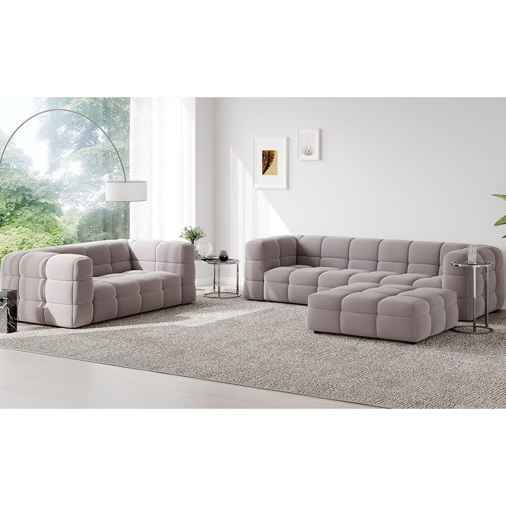 Serenity Ensemble Canapé Pouf en mousse de latex en taupe