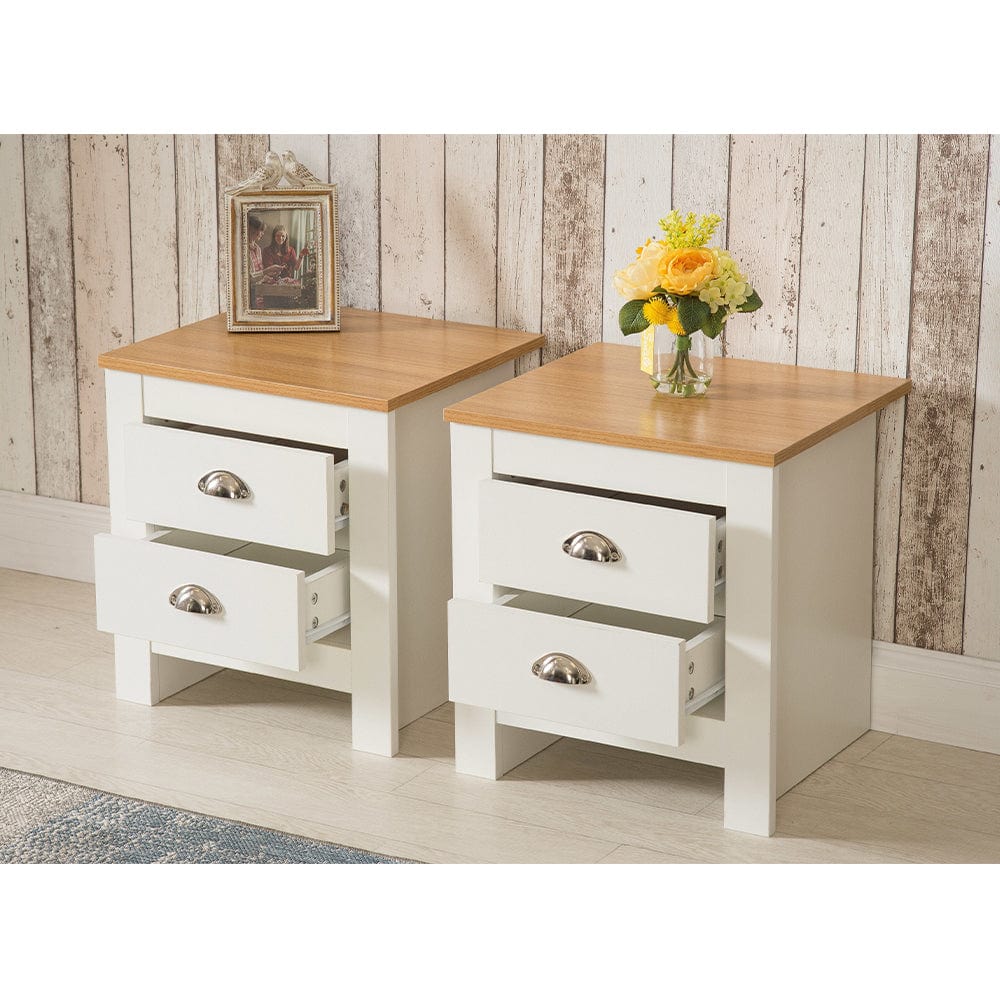 Ensemble de 2 tables de chevet à 2 tiroirs Heritage