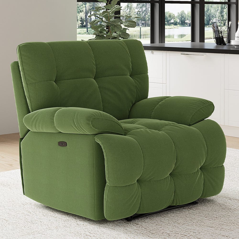 Sleek Velvet Recliner Armchair Option manuelle ou électrique