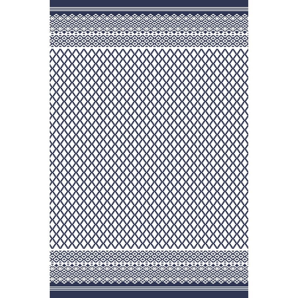 Summerfushion Tapis rectangulaire réversible imperméable pour jardin extérieur en bleu et blanc