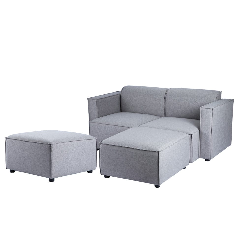 Tessa Canapé modulaire 2 places avec 2 ottomans