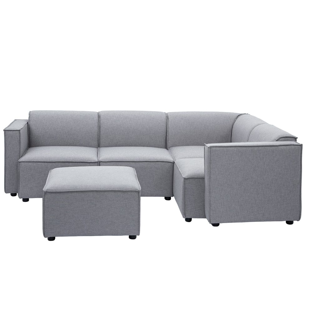 Tessa Modular 3 Seater Corner Sofa with Ottoman (canapé d'angle modulaire 3 places avec pouf)