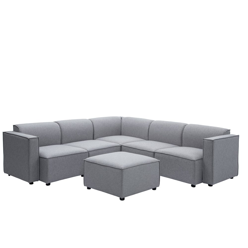 Tessa Modular 4 Seater Corner Sofa with Ottoman (canapé d'angle modulaire à 4 places avec pouf)
